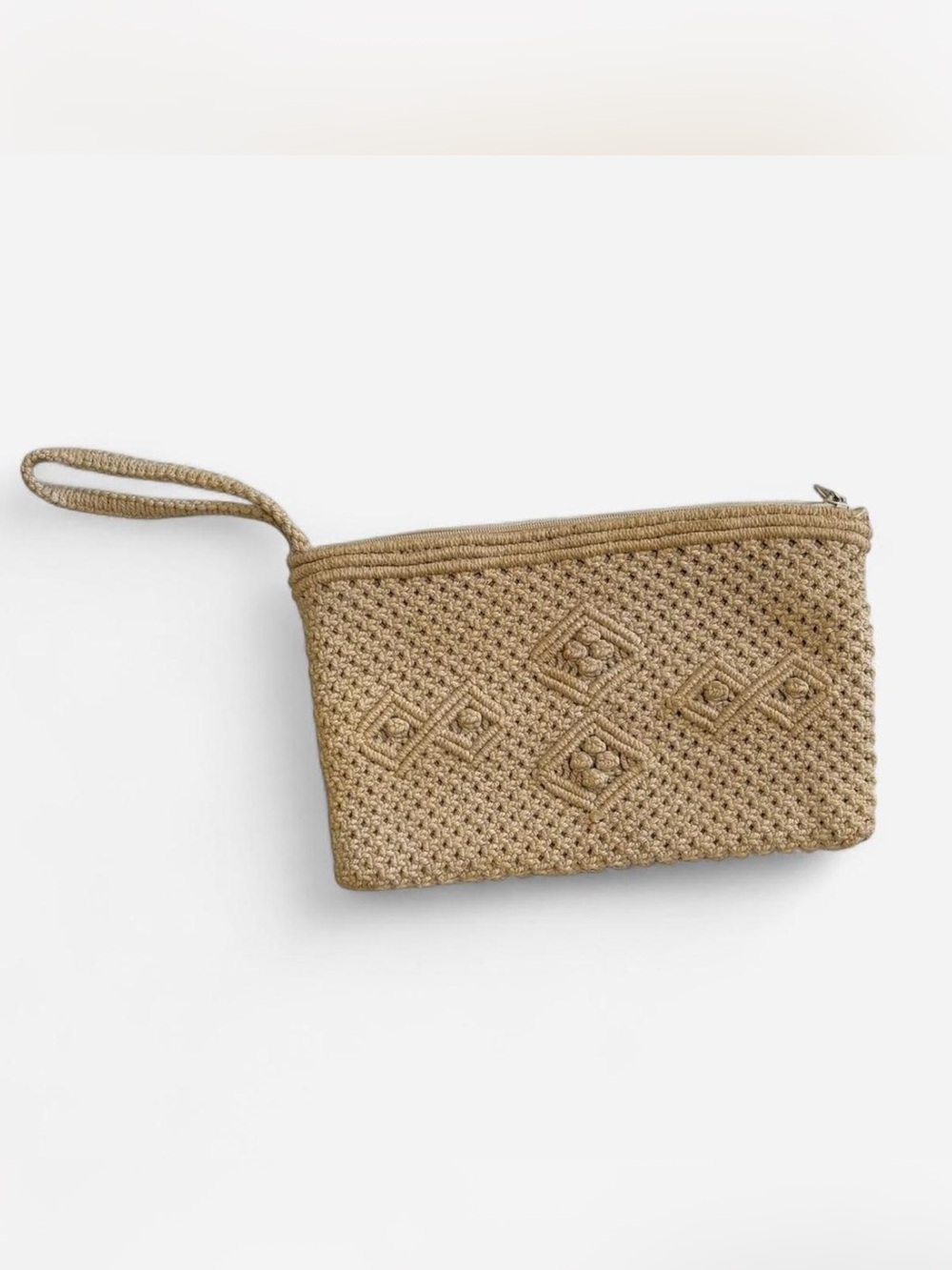 VTG Boho Macrame Woven Clutch Wallet Purse Free People Inspo